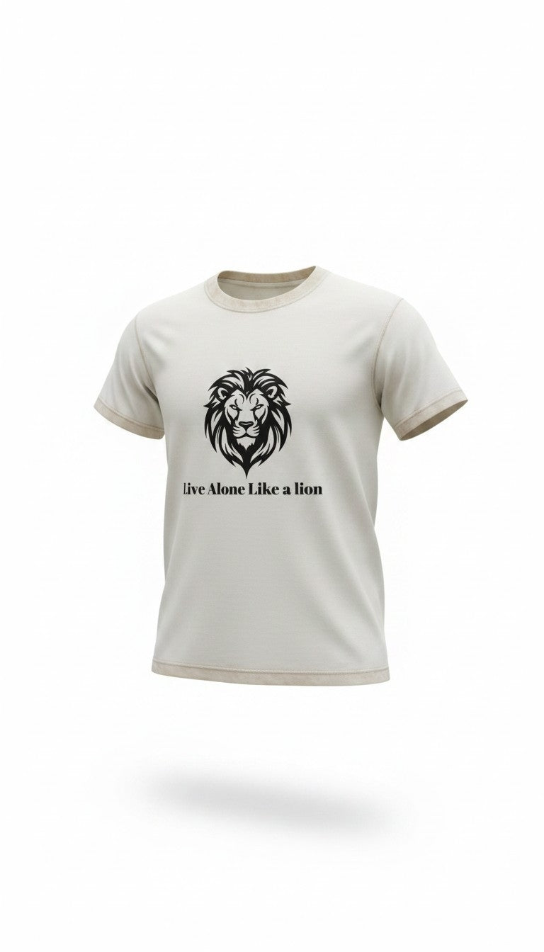Live Alone Like a Lion T-Shirt | Motivational Graphic Tee for Men