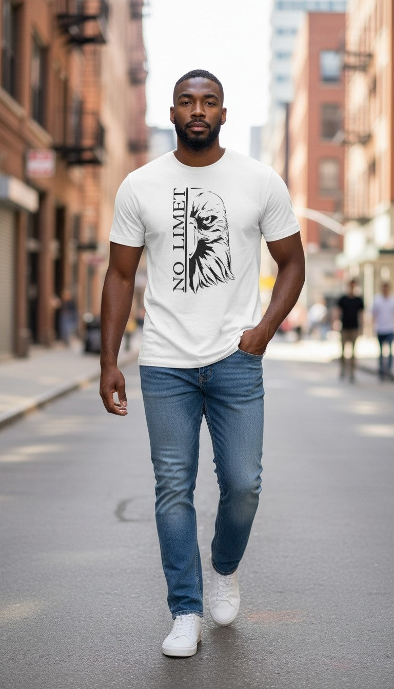 "No Limit" Eagle Graphic T-Shirt | Bold Animal Print Unisex Tee